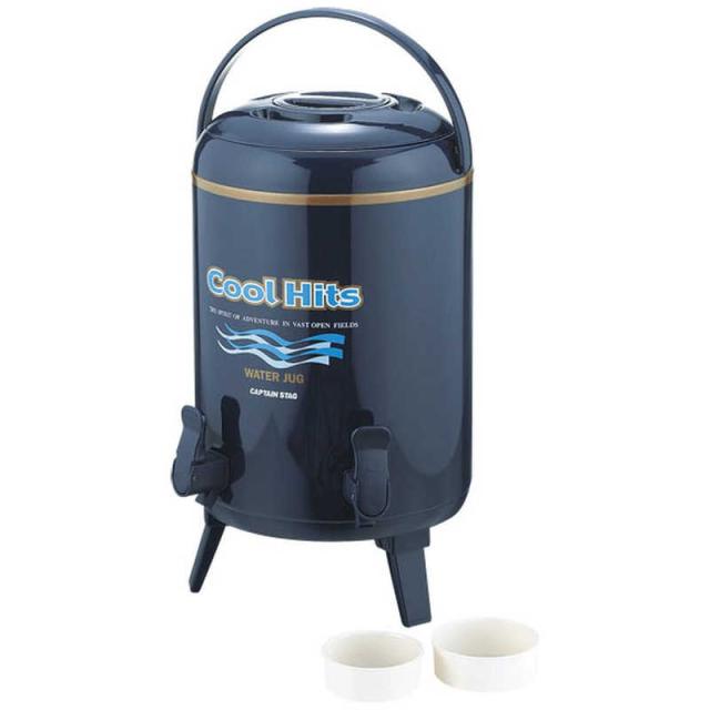 キャプテンスタッグ　アウトドア用品 クールヒッツ ツインコックウォータージャグ 10L ネイビー　M5034
