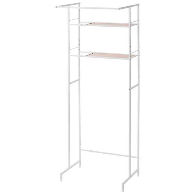 平安伸銅工業　伸縮ランドリーラック ハンガーバー付き マットホワイト　HSR-5WH