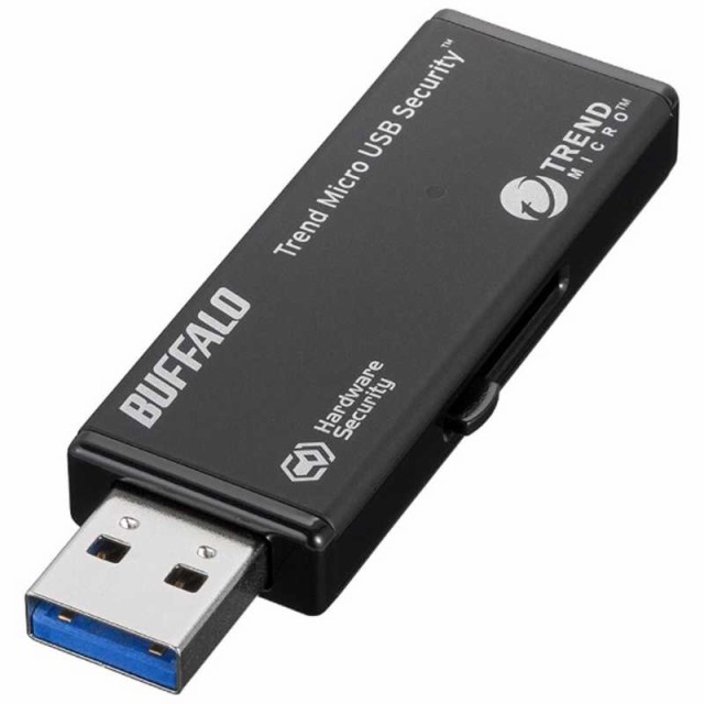 BUFFALO　USBメモリー[32GB/USB3.0/スライド式]ウイルスチェックモデル　RUF3-HSL32GTV ブラック