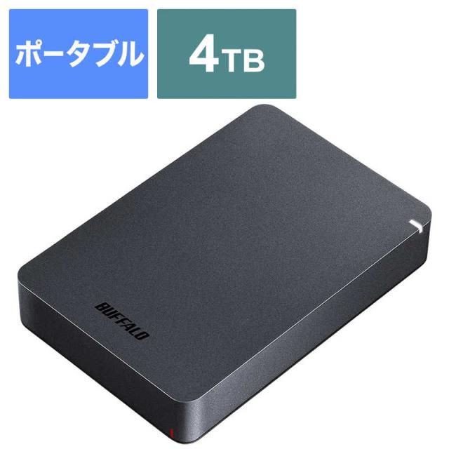 BUFFALO　外付け HDD ブラック ポータブル型 4TB　HD-PGF4.0U3-GBKA