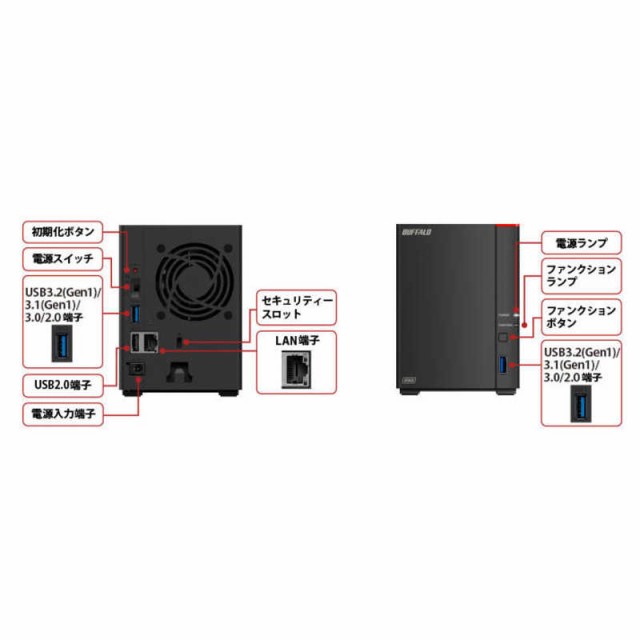 BUFFALO　NAS［6TB搭載 /2ベイ］ LinkStation 2.5GbE搭載 高速モデル ブラック　LS720D0602