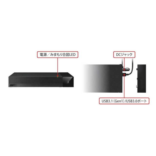 BUFFALO　外付け HDD USB-A接続 テレビ・レコーダー録画用 Chrome Mac Windows11対応 ブラック 2TB 据え置き型　HD-SQS2U3-A_6