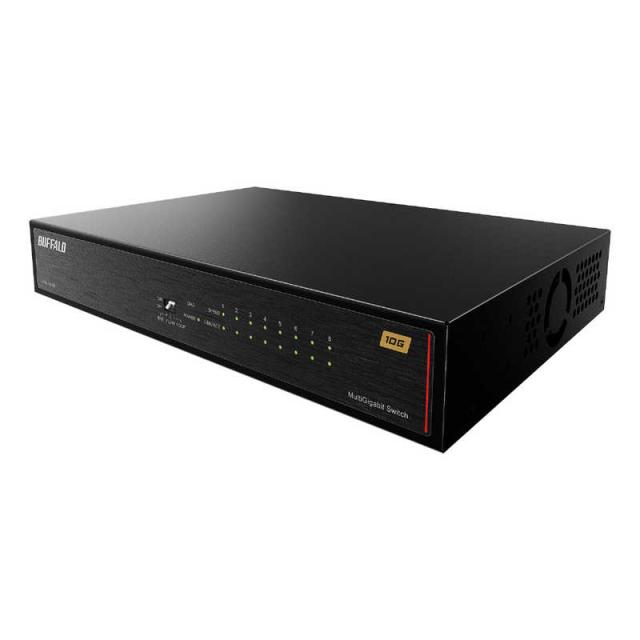 BUFFALO　スイッチングハブ ［8ポート / 10Giga対応 / ACアダプタ］ 金属筐体　LXW-10G8