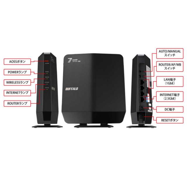 BUFFALO 無線LAN親機 802.11be/ax/ac/n/a/g/b 5764＋688Mbps ［Wi-Fi 7