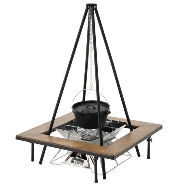 ロゴス　アイアンウッド囲炉裏テーブル(約93×93×27.5cm)　81064133