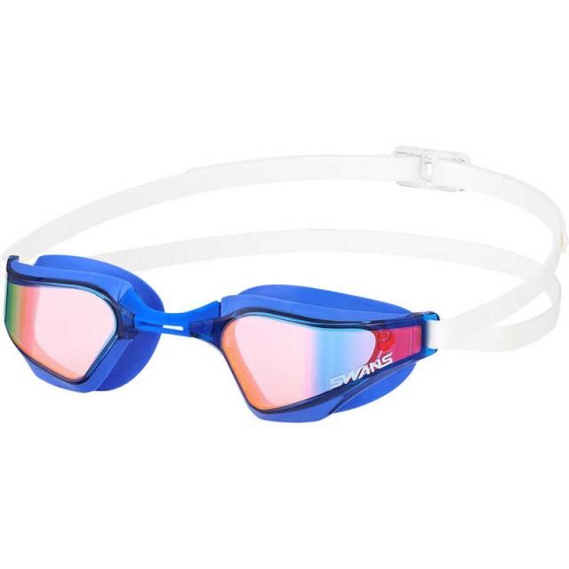 スワンズ　ユニセックス レーシングクッション付き スイミングゴーグル(MITミラータイプ) AB ネイビー×MITレッド　SR72MITPAFの通販は 4,808円