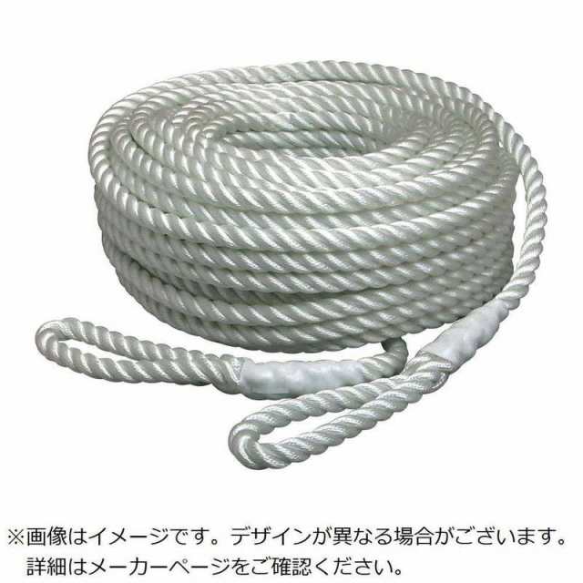 まつうら工業　ウインチ用ナイロンロｰプ(3打ち)12mmΦ×200m両端アイ加工 　NR3STRAND12200