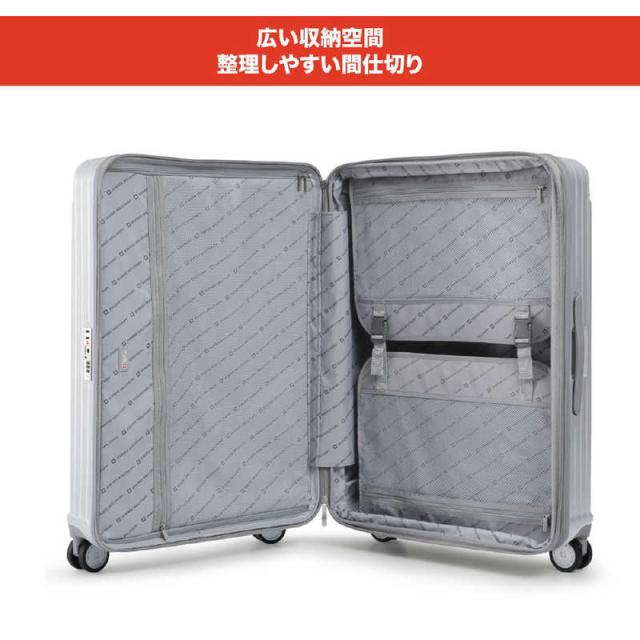 SWISSMILITARY　CYGNUS(シグナス) スーツケース 55cm 機内持ち込み可 42L ダブルファスナー TSAロック ネームタグ付 メタルシルバー　SMA820SILVER_4