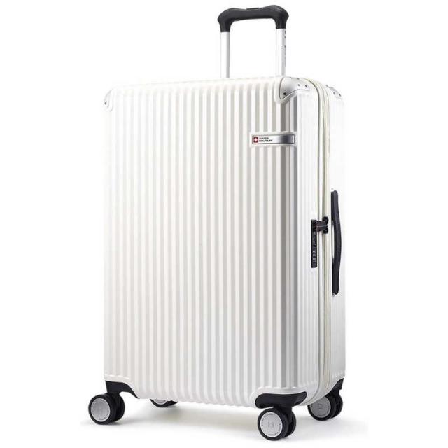 SWISSMILITARY　スーツケース SOGLIO(ソーリオ) ファスナータイプ 宿泊目安：1週間以上 83L(97L) TSAロック搭載 バニラホワイト　SM-I226 WHITE