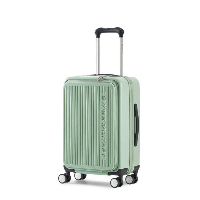 SWISSMILITARY　AVENTURA〔アベンチュラ〕スーツケース 55cm Sサイズ(機内持込可)/33L/フロントオープン/USB充電ポート/スーツケースカバー・ネームタグ付 ［TSAロック搭載］ ペールミント　SM-A420P MINT