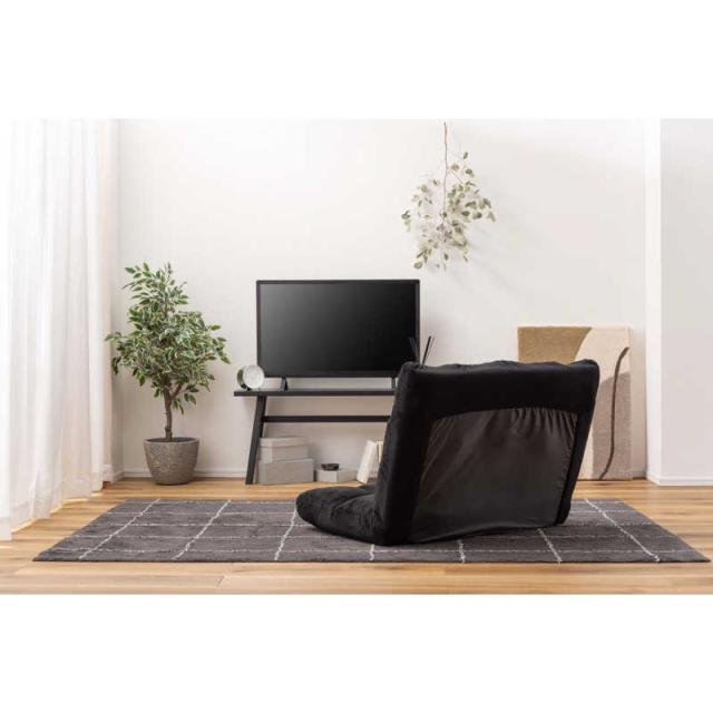 東谷 もこもこワイドリクライナー ブラック 黒 座椅子 二人