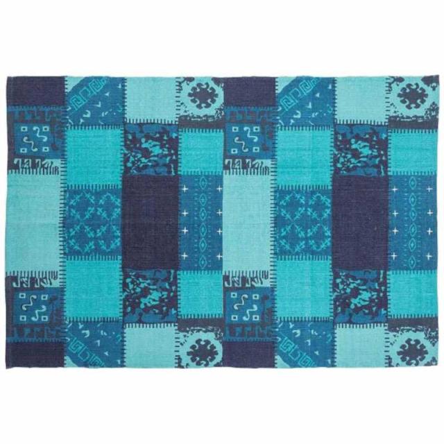 東谷　ラグ TTR-132BL(190×130cm/ブルー)