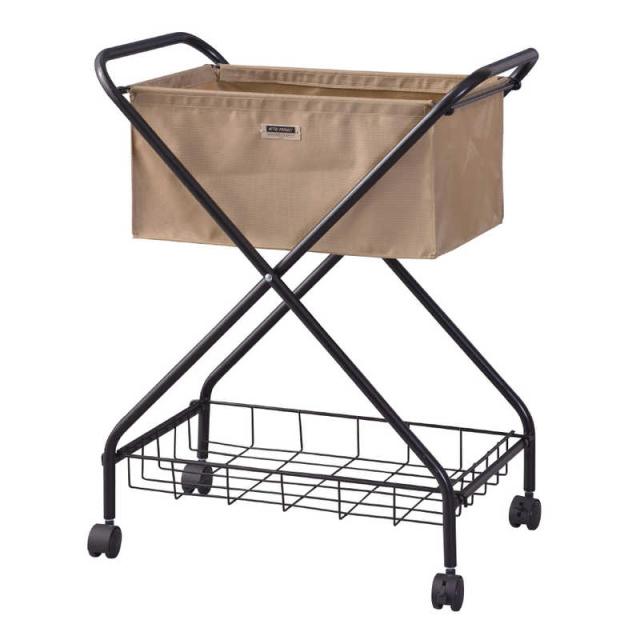 東谷　フォールディングバスケットワゴン(ベージュ/約W52.5×D35×H66cm) 　の通販は