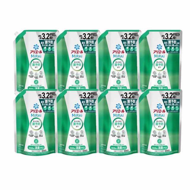 P＆G　(ケース販売)アリエールミライ 消臭プラス つめかえ用 超ジャンボサイズ920g×8個　の通販は