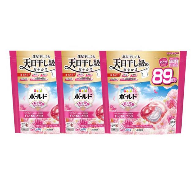 P＆G　(ケース販売) ボールド ジェルボール4D 華やかプレミアムブロッサムの香り つめかえ テラジャンボサイズ 267個 (89個×3)　