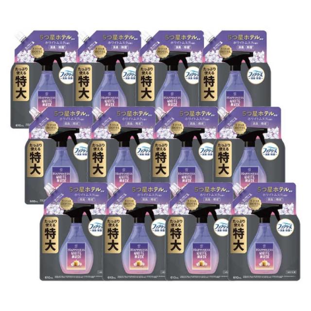 P＆G　(ケース販売) レノア ハピネスミスト ホワイトムスクの香り つめかえ 特大サイズ 610ml×12
