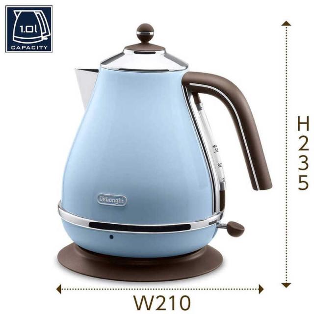 デロンギ　電気ケトル icona VINTAGE(アイコナ・ヴィンテージ) [1.0L]　KBOV1200J-AZ アズーロブルー