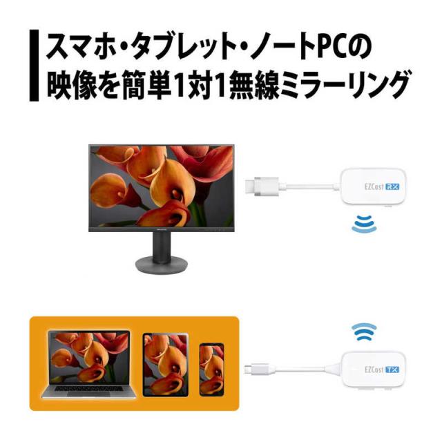 プリンストン　〔ワイヤレスHDMI〕ワイヤレスUSB-C to HDMI EZCastPocket ホワイト　EZCASTPOCKET-C1R1_2