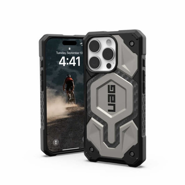 UAG　iPhone 16 Pro 耐衝撃ケース MAGSAFE対応 MONARCH PRO チタン　UAG-IPH24MA-PMS-TI