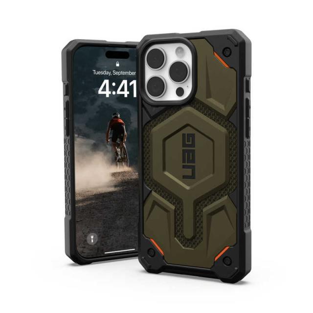 UAG　iPhone 16 Pro Max 耐衝撃ケース MAGSAFE対応 MONARCH PRO ケブラーエレメントグリーン　UAG-IPH24LA-PMS-KG