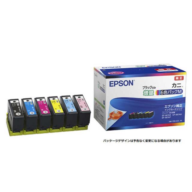エプソン　EPSON　純正インクカートリッジ カニ 6色パックM(黒のみ増量)　KNI-6CL-M 4,644円