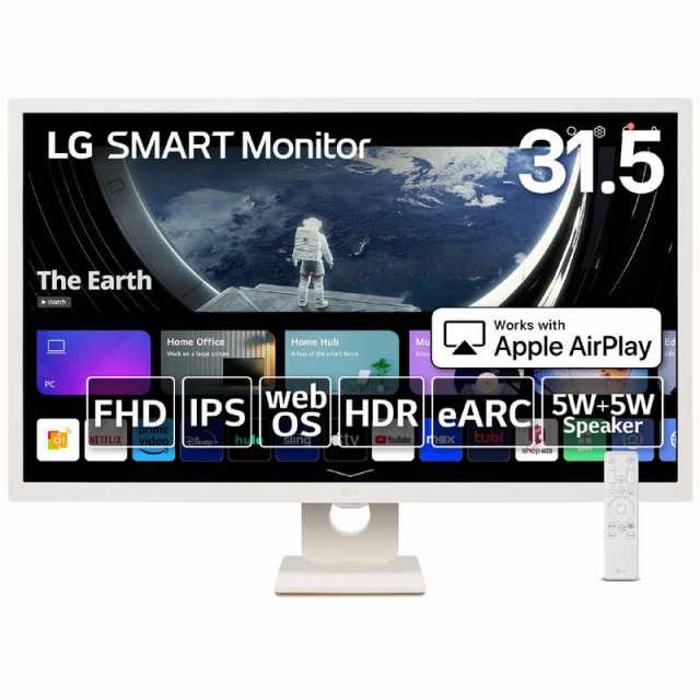 LG　HDMI接続 PCモニター SMART Monitor ホワイト　32SR50F-W