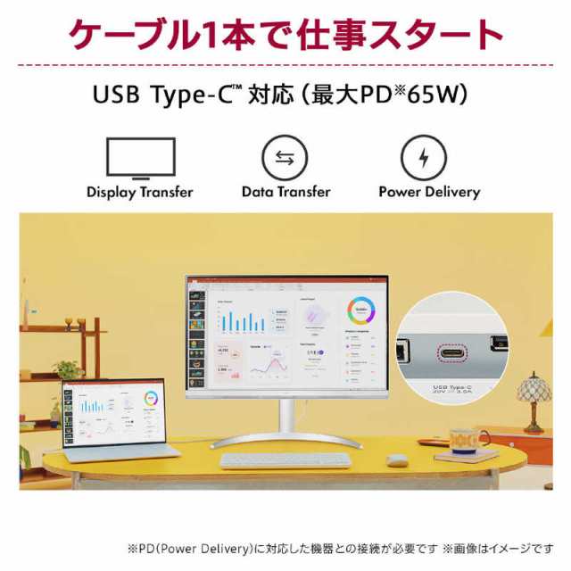 LG USB-C接続 PCモニター SMART Monitor ホワイト ［31.5型 /4K(3840