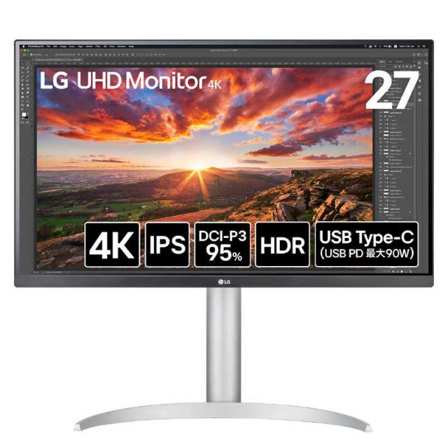 LG　PCモニター UHD Monitor 4K ［27型 / 4K(3840×2160) / ワイド］ ホワイト　27UP850K-W 30,485円