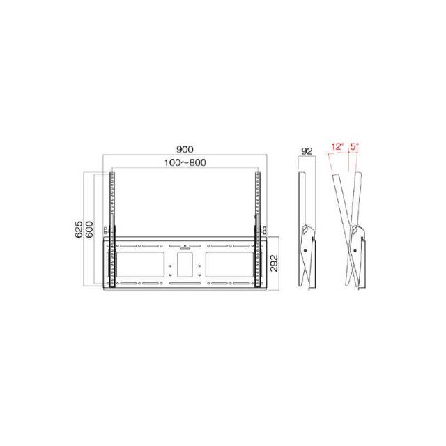 ハヤミ工産　〜120V型対応 壁掛金具(前後チルト) ホワイト　MH-953W_3