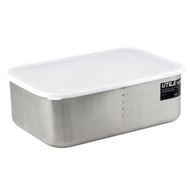 アイザワ　保存容器 6.9L UTILE 目盛付大型角長容器深型 L　6112