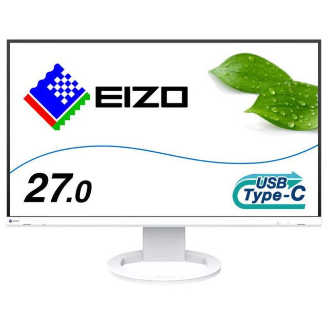 EIZO　FlexScan USB Type-C対応 ノートPC給電 疲れ目軽減 ［27型 /WQHD(2560×1440) /ワイド］ ホワイト　EV2720S-WT