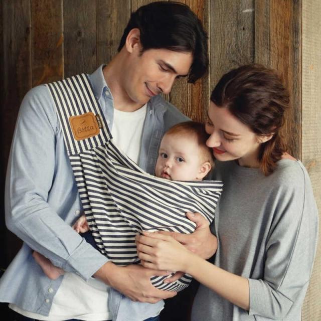 ズームティー　Betta キャリーミー! ベビースリング ロング ロンドンストライプ (ネイビー)