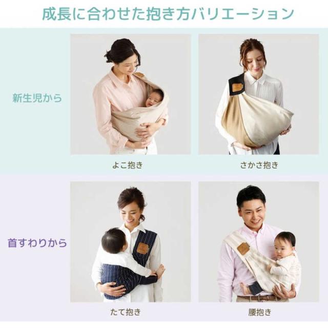 ズームティー　Betta キャリーミー! ベビースリング ロング ロンドンストライプ (ネイビー)