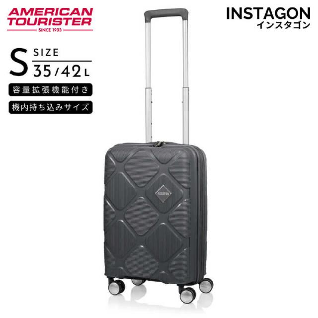 アメリカンツーリスター　拡張機能付きキャリー 機内持込 ( Sサイズ ) INSTAGON ( インスタゴン ) ［ TSAロック搭載 ］ ダークグレー　HJ4＊78011