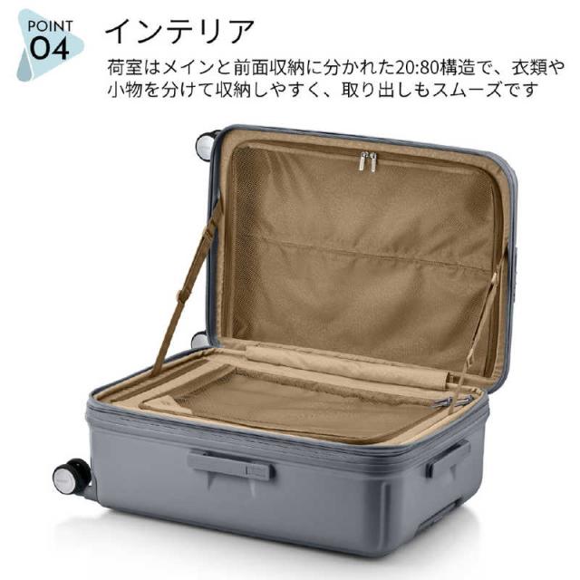 アメリカンツーリスター　キャスターストッパー付キャリー 拡張機能付 無料預け入れ Mサイズ PAXTRA ( パクストラ ) スピナー66 EXP ［TSAロック搭載］ グレー　UH1＊08002_10