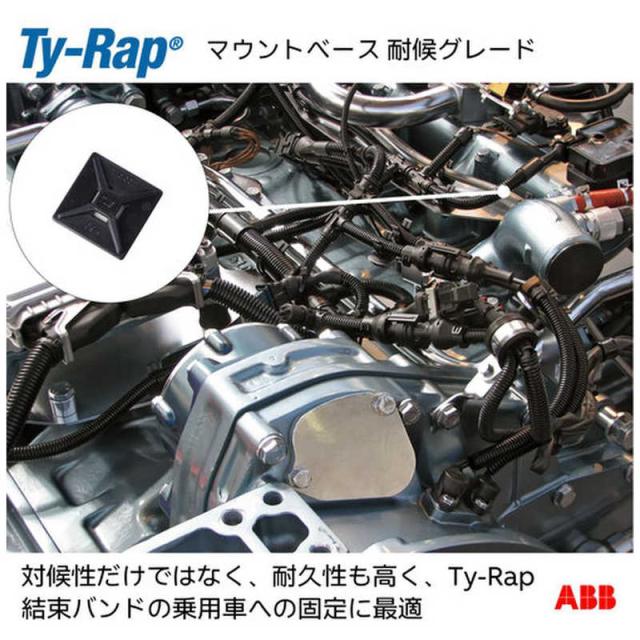ABB　TY-Rap 結束バンド用マウントベース(ねじ/接着剤固定タイプ)2方向マウンティングベース耐候(黒色)(大袋)タイ幅最大7.6mm1000個入り　TC347X_3