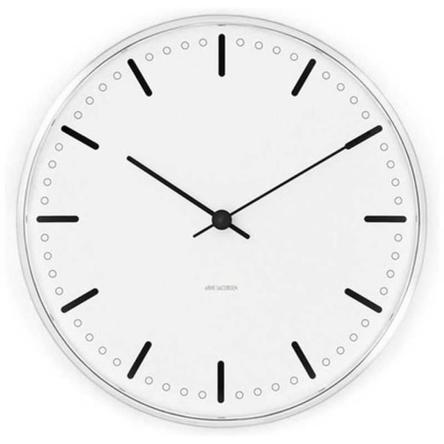 インテック　掛時計 City Hall Wall Clock 29cm white ARNE JACOBSEN(アルネ ヤコブセン)　AJ43641