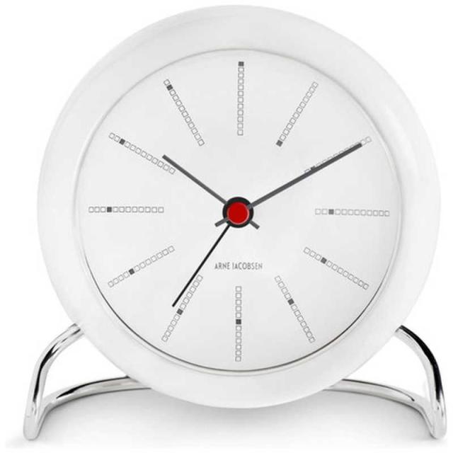 インテック　置き時計 Bankers Table Clock 11cm white ARNE JACOBSEN(アルネ ヤコブセン)　AJ43675