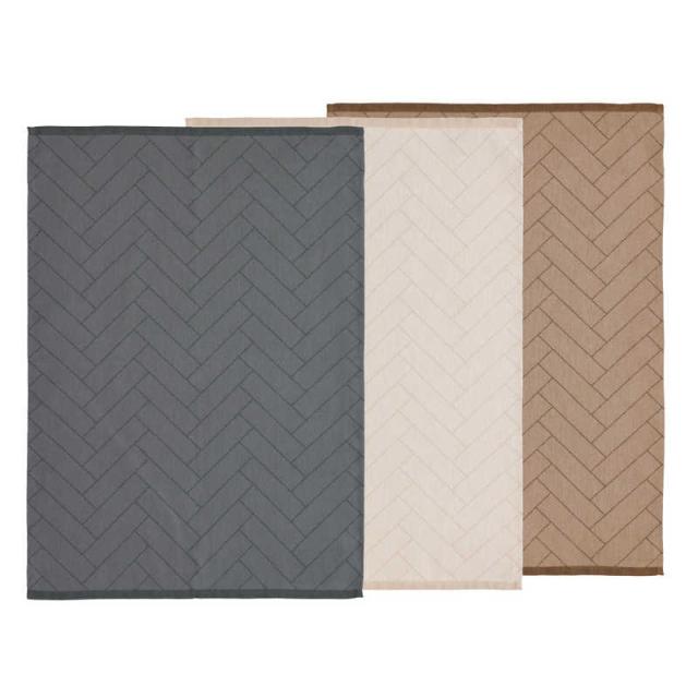 ソダール　ティータオル Tiles 3個セット Light Brown/Beige/Ashl ライトブラウン/ベージュ/アッシュ ライトブラウン／ベージュ／アッシュ　15573