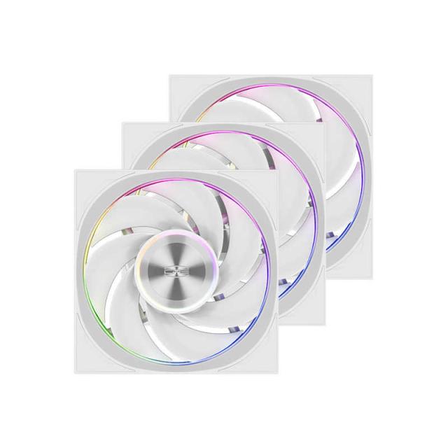 PCCOOLER　ケースファン×3 ［120mm / 3000RPM］リバースVer.　F7X120R-ARGB-WH3IN1