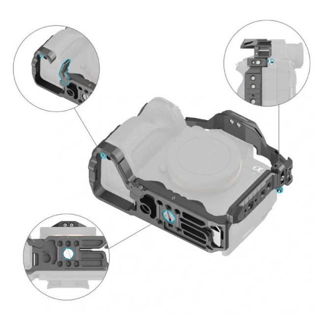 SMALLRIG　「Sony α 7R V/α 7 IV/α 7S III/α 1/α 7R IV」用HawkLockクイックリリースケージ4481　SR4481_4