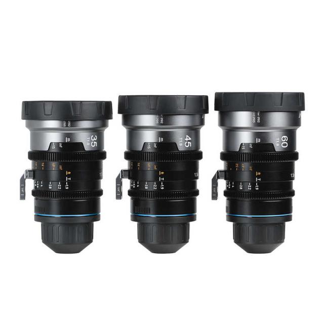 SIRUI　IronStarマウント交換式アナモルフィックレンズ 1.5x Full Frame 3本セット(35/45/60mm) PL/ブルーフレア　IRON-3S-B＋292A-JP