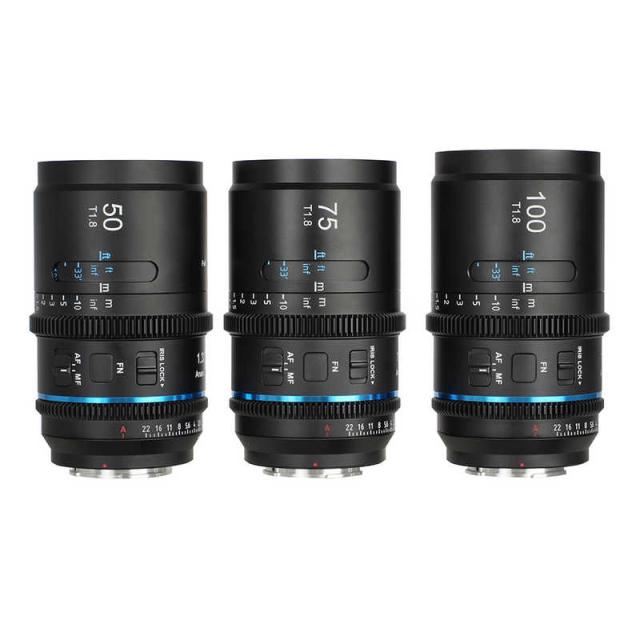 SIRUI　Astra オートフォーカス アナモルフィックシネレンズ Full Frame 3本セット(50/75/100mm) ブルーフレア ［ソニーE / 単焦点レンズ］　AST-3S-EB-JP