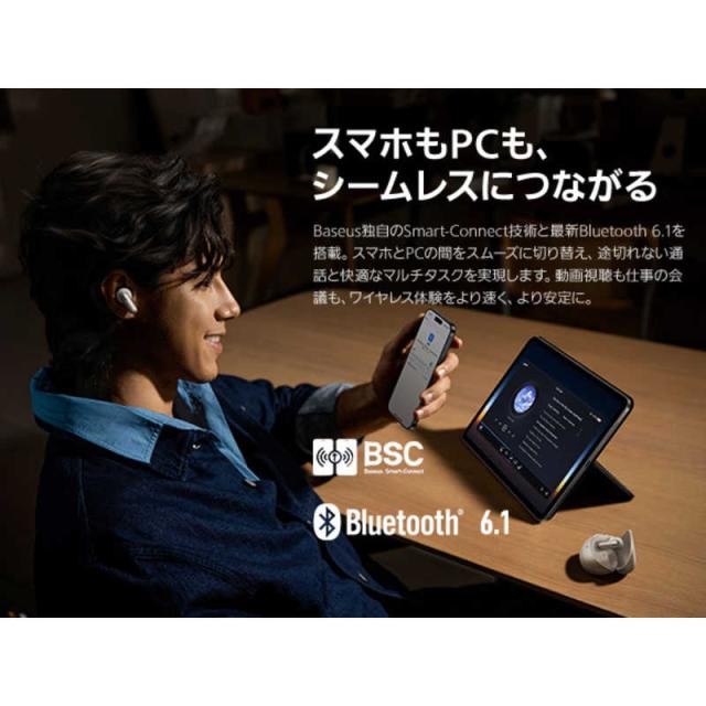 BESEUS　完全ワイヤレスイヤホン Inspire XP1 ［ワイヤレス(左右分離) / ノイズキャンセリング対応 / Bluetooth対応］ ホワイト　XP1W_13