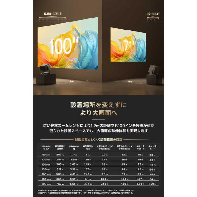 JMGO N3 Ultimate AI 4K トリプルレーザープロジェクター J91-9K2の