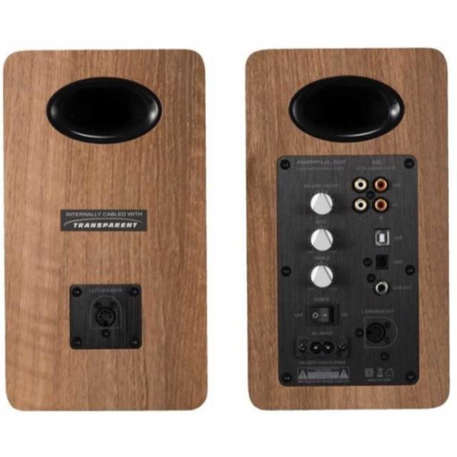 オーク材のスピーカー 高周波および低周波スピーカー