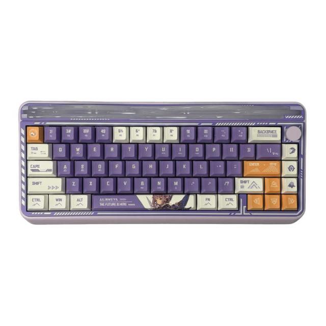 AULA　ゲーミングキーボード ハードコアガスケット構造 アイスロック 独自開発スイッチ オリジナルキャラ Purple(有線/ワイヤレス)　Hi65JP-PP