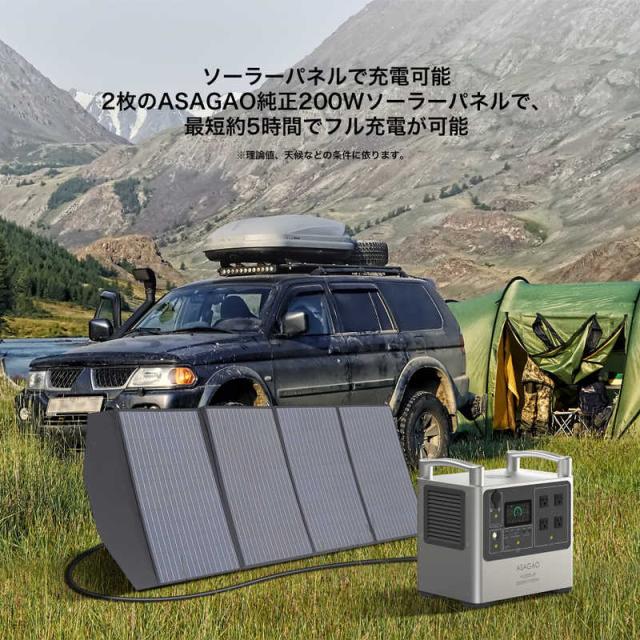 ASAGAOJAPAN　リン酸鉄ポータブル電源 シルバー  [1920Wh /13出力 /ソーラーパネル(別売)]　AS2000-JP_14