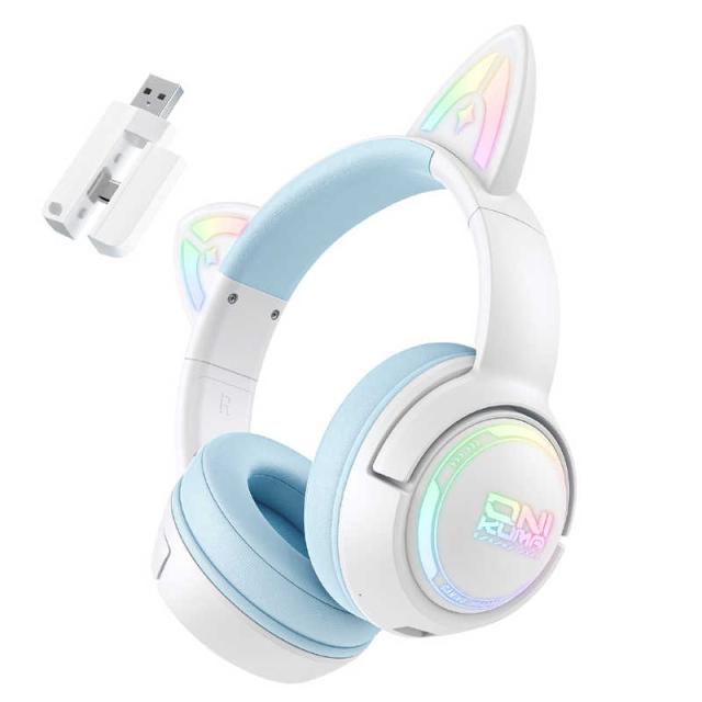 ONIKUMAGAMING ゲーミングヘッドセット 猫耳ヘッドセット 無線 GT838HB