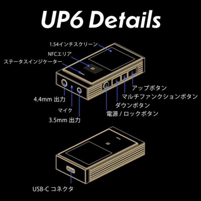 SHANLING　ポータブルヘッドホンアンプ UP6 [ ハイレゾ対応 / DAC機能対応 / Bluetooth対応 ] グレー　UP6-GRY_11